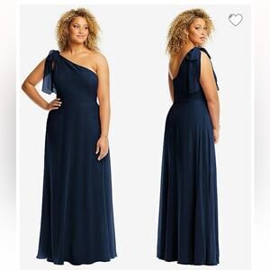 After Six Navy One-Shoulder Maxi Dress
